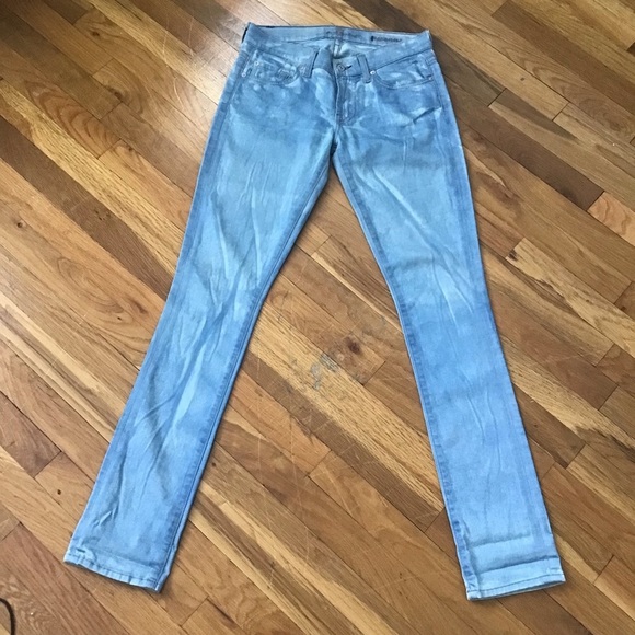 7 For All Mankind Roxanne Tie Dye Jeans Size 26 - Picture 1 of 9